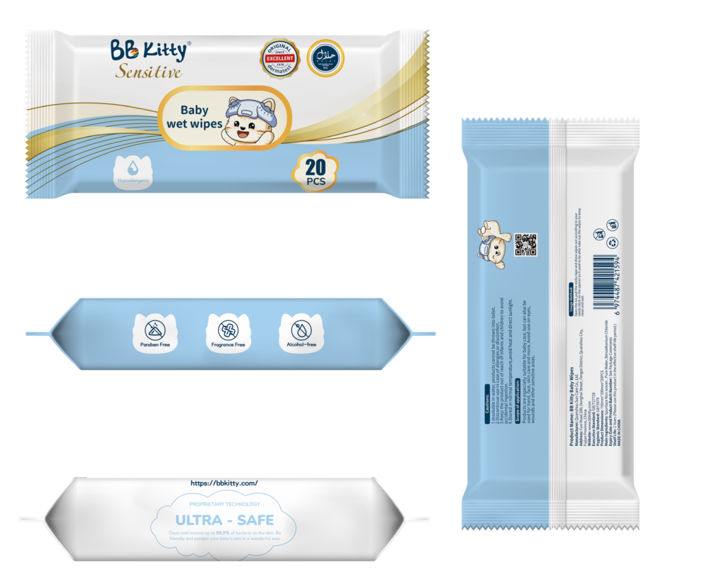 bb kitty sensitive best baby wipes-20 pcs